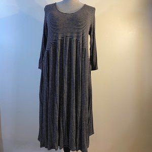 Agnes & Dora Muse Midi Dress Black and White Stripe